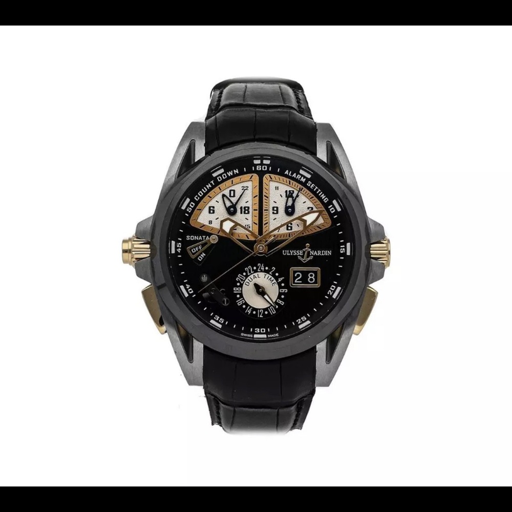 Ulysse Nardin Sonata Streamline Chronograph 675-00 Mens Strap Watch